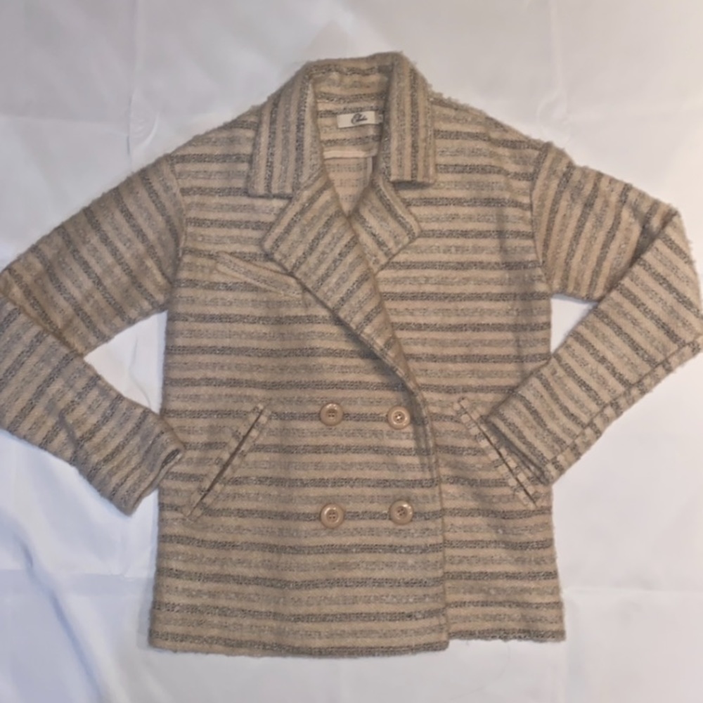 Elodie Shadow Striped Double Breasted Coat